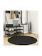 vidaXL Huarte Anti-slip Rug Round Black Velvet-Black Metal