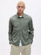 Long-sleeved Cotton Shirt Sage Green