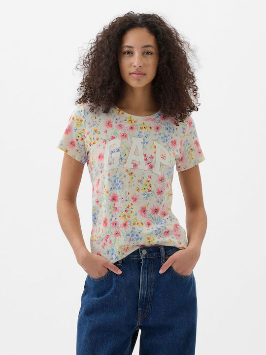 GAP Short Sleeve Women's Blouse Floral Multicolored