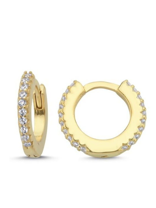Paraxenies Earrings Hoops made of Silver Gold Plated with Stones