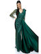 RichgirlBoudoir Maxi Evening Dress Satin Green