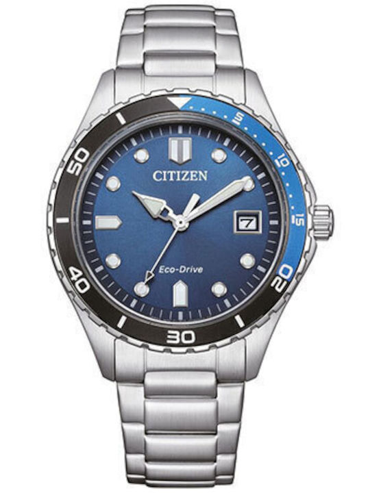 Citizen Мъжки Часовник 37mm На Батерия Сив С Метална Гривна