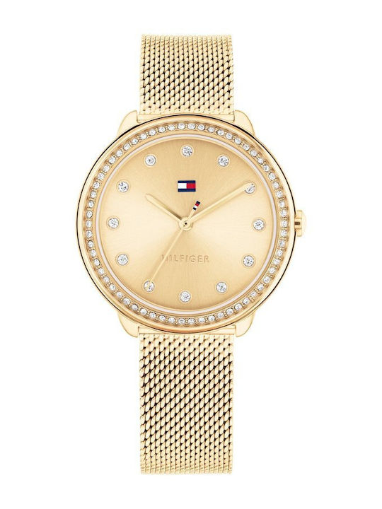 Tommy Hilfiger Demi Ceas Dama 32mm Cronograf Cu Baterie Cu Brățară Din Oțel Inoxidabil Auriu