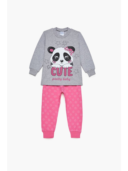 Pretty Baby Kids Pyjamas Winter Cotton Grey-fuchsia