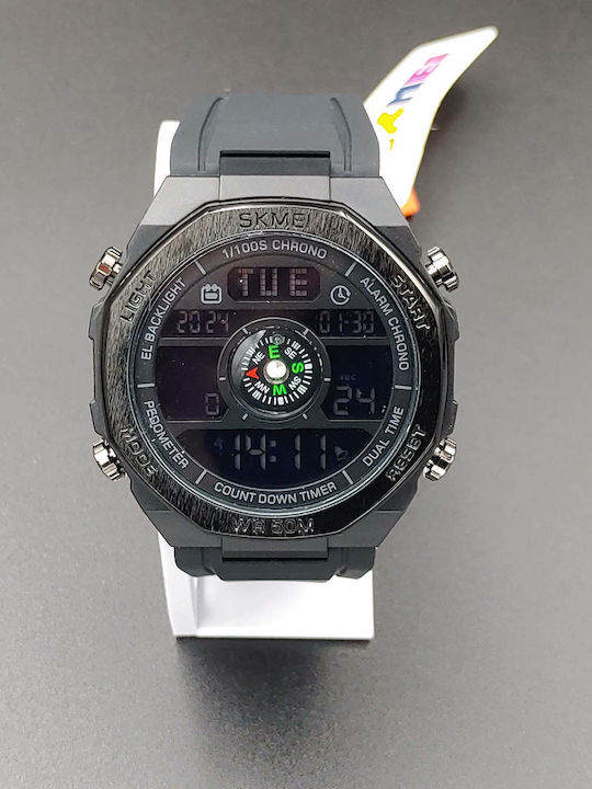 Ceas Digital Barbătesc 52mm Cronograf Baterie c...