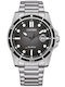 Citizen Ανδρικό Ρολόι 42mm Eco - Drive με Ασημί Μεταλλικό Μπρασελέ