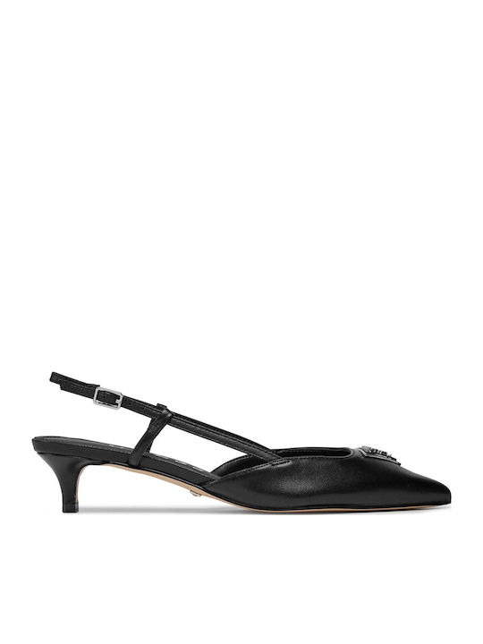 Guess Leather Heels with Low Heel Black