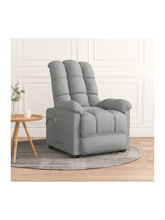Relax Armchair Massage with Footstool Light Gre...