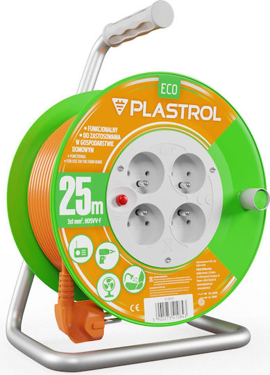 Plastrol 1 Platz mit Kabel 25m Durchmesser 3 x 1mm² Orange