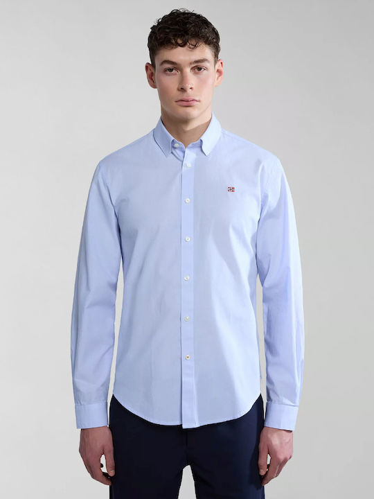 Napapijri Langärmlig Baumwolle Hemd Sky Blue