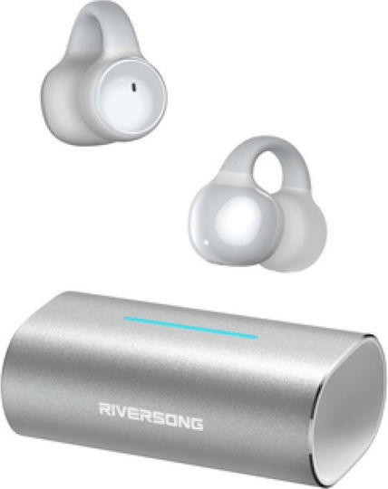 Riversong AirClip L3 In-ear Bluetooth Handsfree Ακουστικά με Θήκη Φόρτισης Ασημί