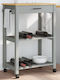 vidaXL Wooden Kitchen Rack 3 Tiers Pink 60x40x90cm