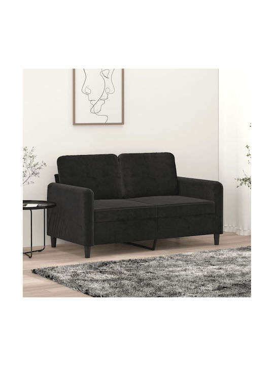 Двуместен Диван Кадифе Черно 138x77x80см.