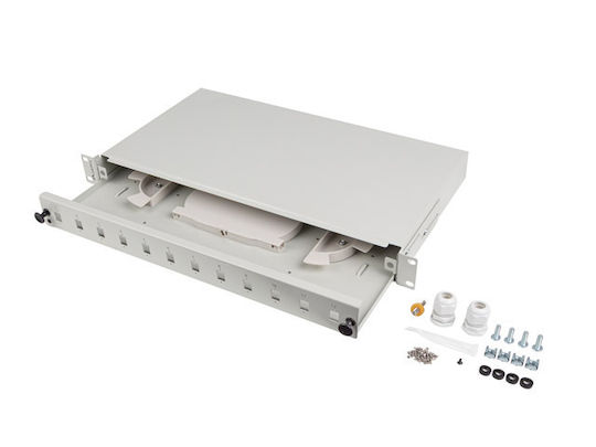 Lanberg Οπτικό Patch Panel για Rack 1U 19" 12 Θυρών Γκρι