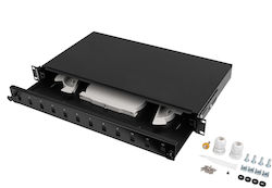 Lanberg Оптичен Пач Панел за Rack 1U 19" FOP1-12SS-LDB