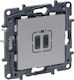 Legrand Niloe Double Power Socket with 2 USB Ports
