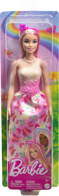 Barbie Royal with Brightly Highlighted Hair, Butterfly-Print Skirt and Accessories Păpușă pentru 3++ Ani