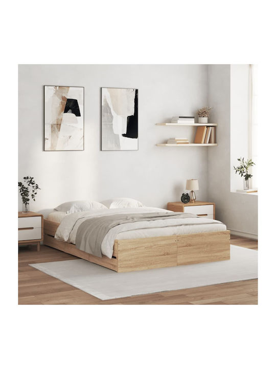 Hälfte Doppelbett Holz Beige mit Lattenrost für...