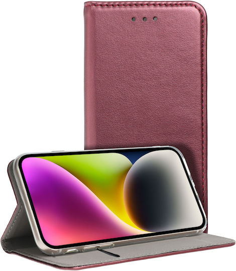Smart smart magneto Buchen Sie Stoff / Kunststoff Magnetisch Burgundisch (Samsung A25 5G)
