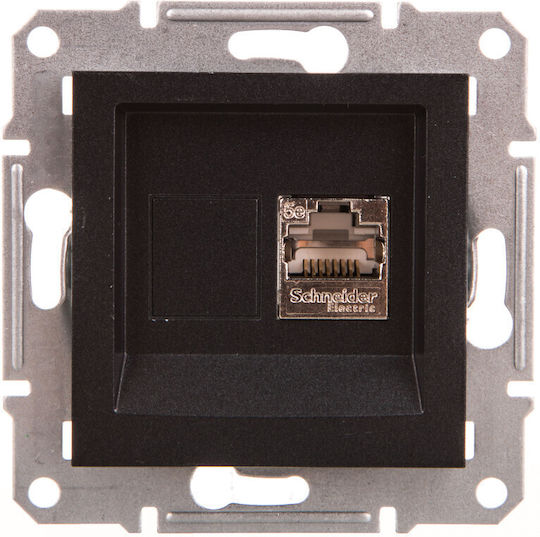 Schneider Electric Single Network Socket RJ45 Without Frame Cat5 in Gray Color