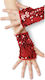 Karneval Handschuhe Rot mit Pailletten 1Stück