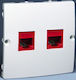 Kontakt-Simon Double Network Socket RJ45 with Frame in White Color BMF52.02/11