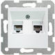 Viko Двойна Гнездо за Електрическа Мрежа RJ45 Без Рамка Тип Cat5 в Бял Цвят 90963634