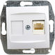 Elektro Plast Single External Network Socket RJ45 Type Cat5 in White Color 1748-10