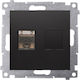 Kontakt-Simon Single Network Socket RJ45 Without Frame in Black Color D61E.01/49