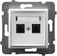 Ospel Einzeln Netzwerksteckdose RJ45 Ohne Rahmen Typ Cat5 In Weiß Farbe GPK-1U K M 00