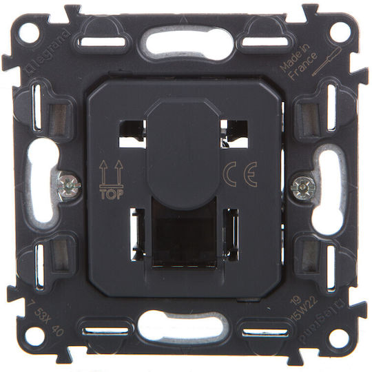 Legrand Valena Μονή Πρίζα Δικτύου RJ45 χωρίς Πλαίσιο Τύπου Cat5 σε Μαύρο Χρώμα 753040