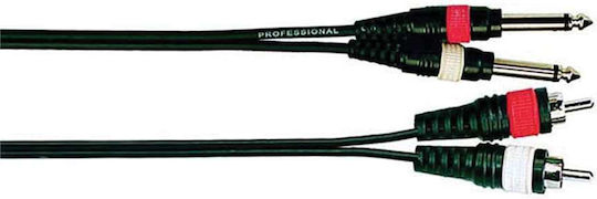 Onsei Cable 2 x 6.3mm male - 2x RCA male 1m (ON-C2810)