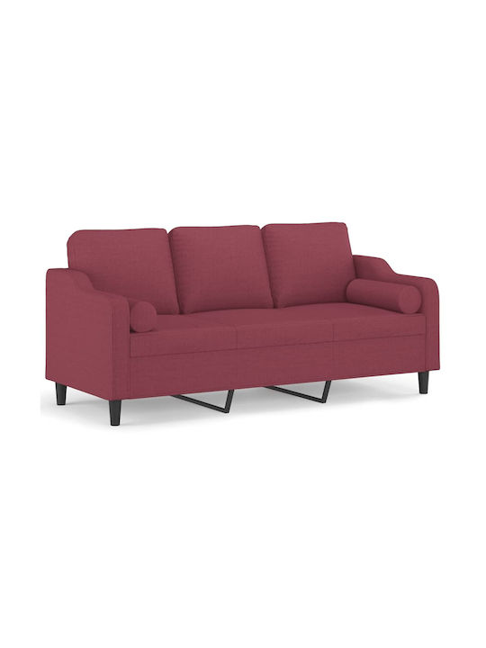 Three-Seater Couch Wine Red 198x77x80cm