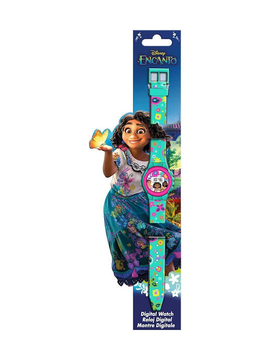 Disney Kinder-Digitaluhr Encanto mit Kautschuk/Plastikarmband Türkis