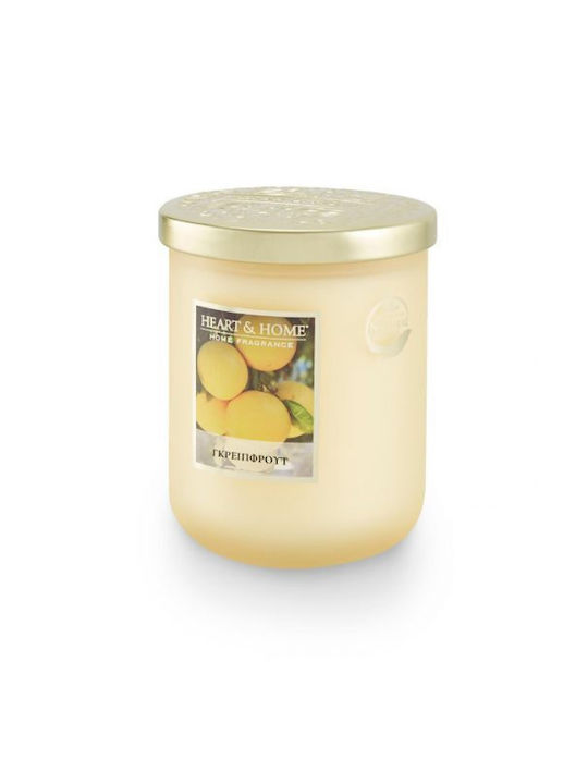 Heart & Home Scented Soy Candle Γκρέιπφρουτ Jar Brown 320gr 1pcs