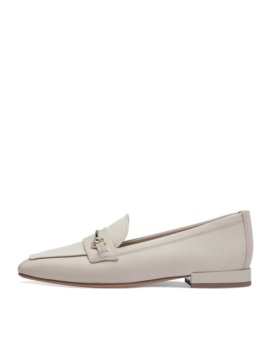 Tamaris Leather Women's Moccasins in Beige Color