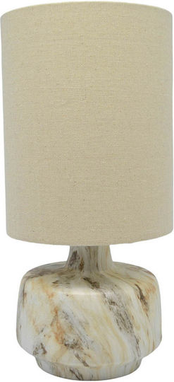 Ankor Ceramic Table Lamp for Socket E14 with Beige Shade and Base
