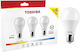 Toshiba Λάμπες LED 8.5W για Ντουί E27 και Σχήμα A60 Ψυχρό Λευκό 3τμχ