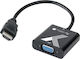 Techly Convertor HDMI / VGA masculin în HDMI / VGA feminin 1buc 361902