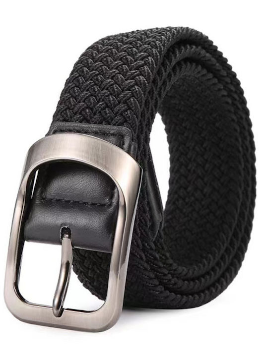 Elastisch Herren Gürtel Gestrickt Schwarz