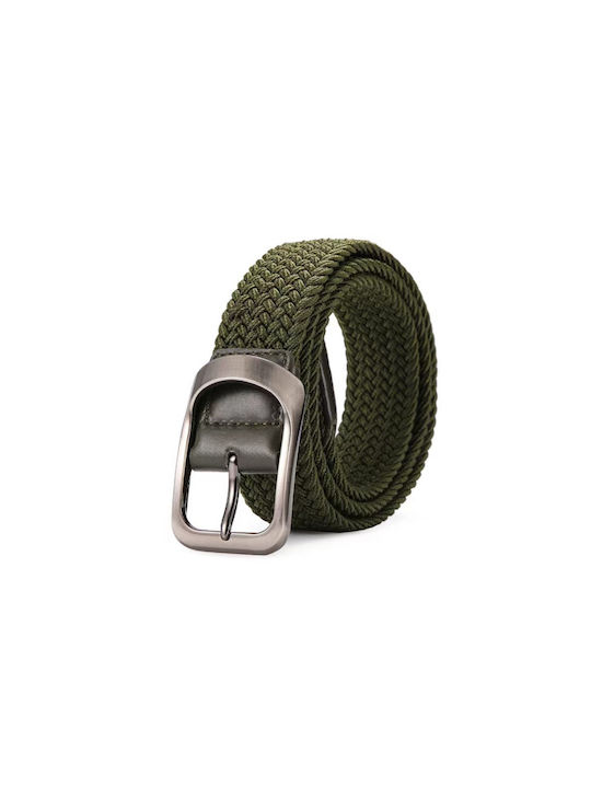 Men's Knitted Fabric Elastic Belt Khaki