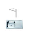 Inter Ceramic Ένθετος Νεροχύτης Δεξιός Inox Μ75xΠ40cm Ασημί