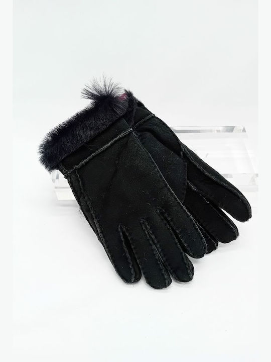 Fullah Sugah Women's Gloves with Fur Black