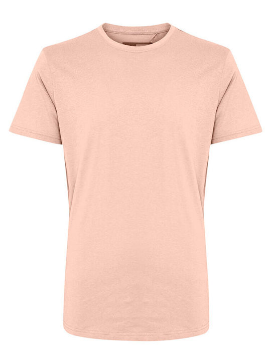 Solid T-shirt Bărbătesc cu Mânecă Scurtă Roz