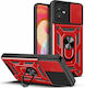 Mad Mask Camshield Armor Back Cover Plastic / Silicone Red (Samsung Galaxy A04e, F04)