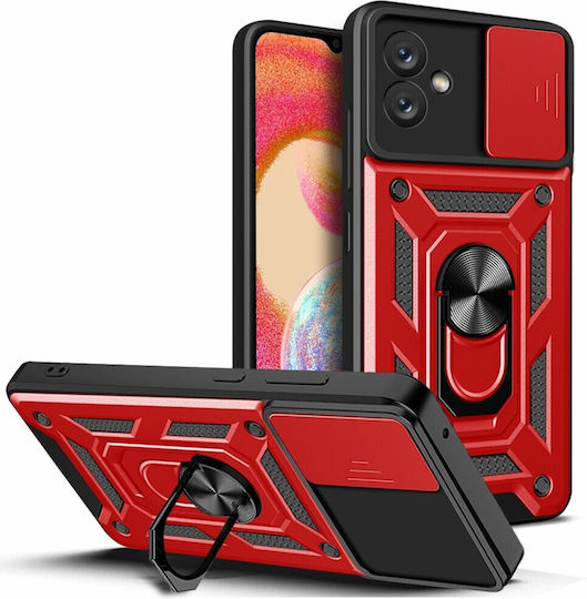 Mad Mask Camshield Armor Back Cover Plastic / Silicone Red (Samsung Galaxy A04e, F04)