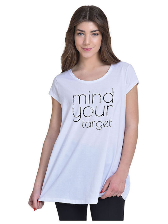 Target Damen Sportlich T-Shirt Polka Dot Weiß