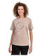 Damen Sportlich T-Shirt Braun