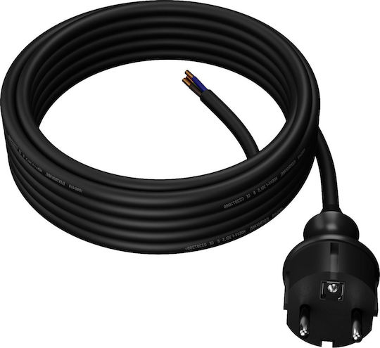 AWTools Netzkabel Typ NYL mit Kabeleigenschaften 2x1.5mm² in Schwarz Farbe 1m