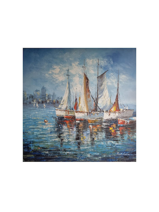 Λιμάνι Πίνακας σε Καμβά 80x80cm